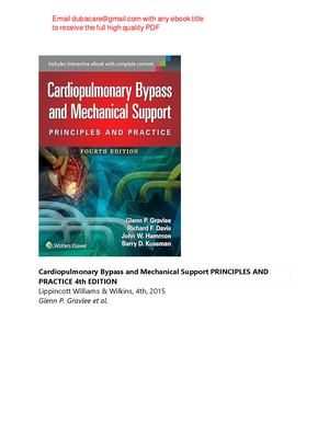 Cardiopulmonary Bypass and Mechanical Support PRINCIPLES AND PRACTICE 4th EDITION Gravlee pdf