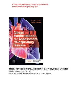 Clinical Manifestations and Assessment of Respiratory Disease 9th Edition Jardins pdf