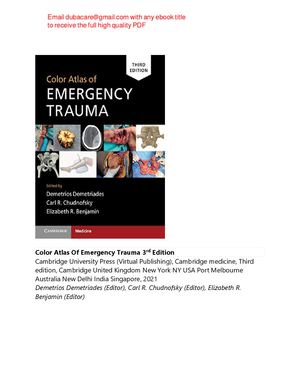 Color Atlas Of Emergency Trauma 3rd Edition Demetriades, Chudnofsky pdf
