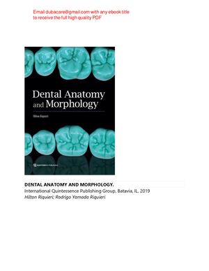 DENTAL ANATOMY AND MORPHOLOGY Riquieri