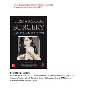 Dermatologic Surgery Kantor, Albertini, Bordeaux pdf