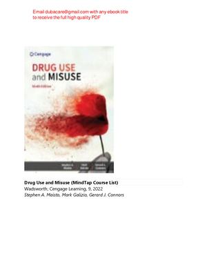 Drug Use and Misuse 9th Edition Maisto, Galizio pdf