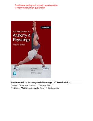 Fundamentals of Anatomy and Physiology 12th Rental Ed Martini, Bartholomew pdf