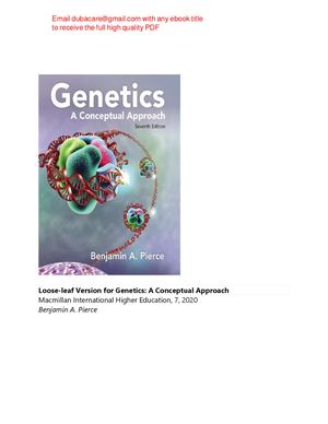 Genetics A Conceptual Approach 7th Edition Benjamin Pierce pdf