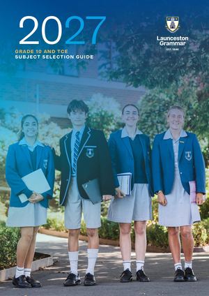 Grade 10 and TCE 2027 Subject Selection Guide