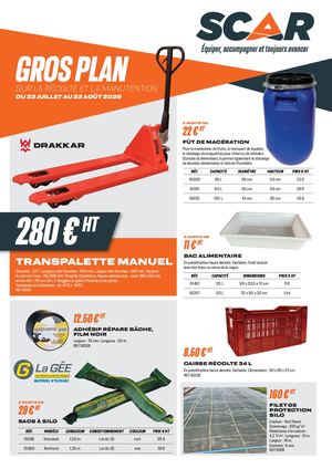 SCAR Flyer Récolte Et Manutention 2026
