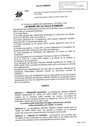 AR1 2026 01088 22 PSOC 1736- 4547 QUAI BELU,SARL LE PORT SAINT LEU -Publiée Le 10 07 2026