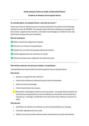 Gp Création Et Gestion éQuipe Teams
