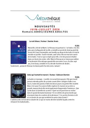 Biblio Ados Juin Juillet