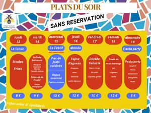 Menu Semaine Sans Reservation Du 13 Au 19 Juillet