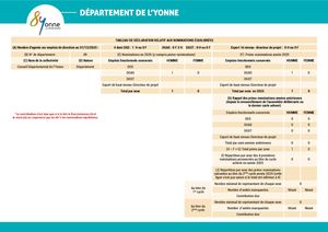 TABLEAU DE DÉCLARATION RELATIF AUX NOMINATIONS ÉQUILIBRÉES