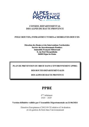 PLAN DE PREVENTION DU BRUIT DANS L’ENVIRONNEMENT