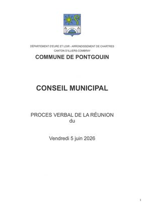 Compte Rendu Conseil Municipal 5 juin 2026
