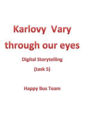 Karlovy Vary Through Our Eyes Digital Storytelling