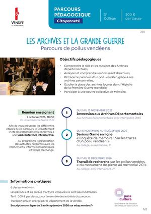 Parcours Les Archives et la Grande guerre