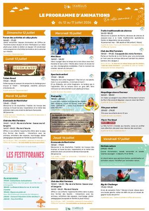 Programmes Semaine 29 Les Karellis