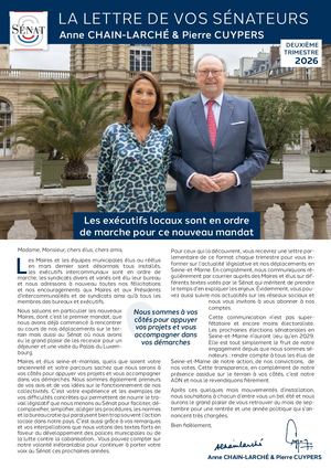 Lettre Parlementaire Deuxième Trimestre 2026