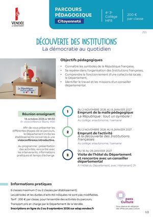 Parcours Découverte des institutions