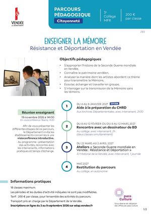 Parcours Enseigner la Mémoire