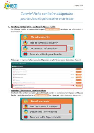 Tutoriel Fiche Sanitaire Obligatoire