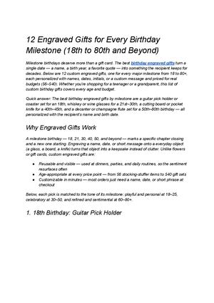 12 Engraved Gifts For Every Birthday Milestone (18th To 80th And Beyond)