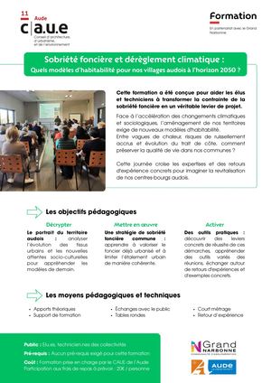 Programme Formation : sobriété foncière