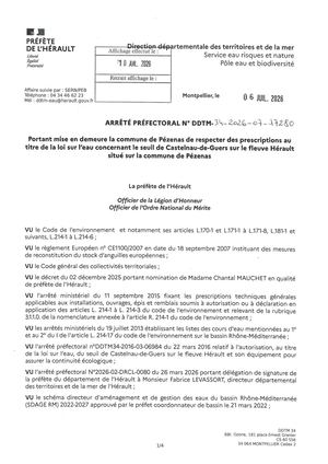 Arrêté préfectoral 10 07 2026