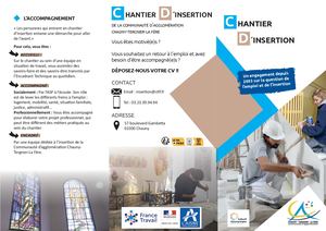 Dépliant Chantier D'insertion Communauté D'agglomération Chauny Tergnier La Fère