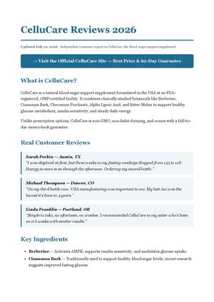 Cellucare Reviews 2026