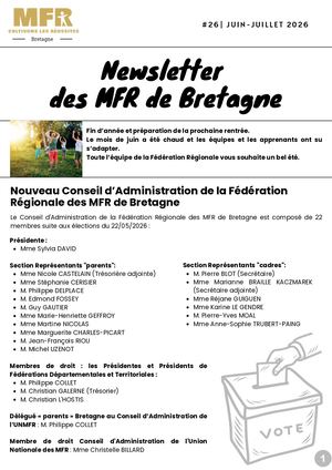 Newsletter #26 MFR Bretagne