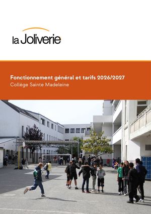 Livret rentrée - Collège Ste Madeleine