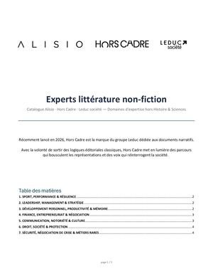 Expert Littérature Non Fiction