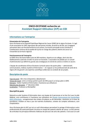 Annonce Assistant Support Utilisateur Dcc