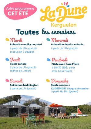 Programmation La Dune Été 2026