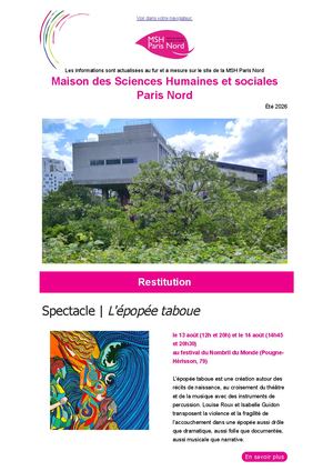 Lettre d'été 2026 | MSH Paris Nord
