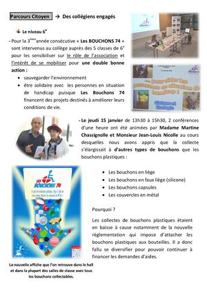 Compte Rendu Actions Solidaires 6e 5e Janv Et Juin 2026