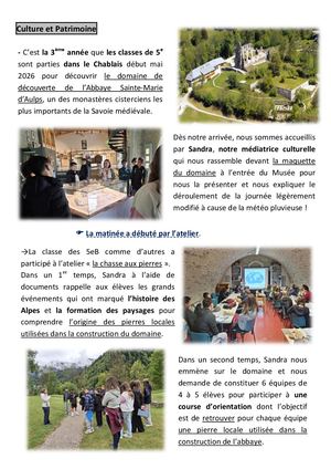Compte Rendu Abbaye D'aulps 5e Mai 2026