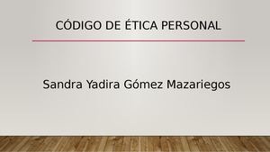 Código De ÉTica Personal