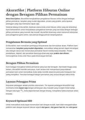 Akurat Slot Document
