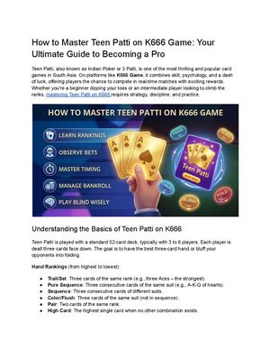 How To Master Teen Patti On K666 Game (1)
