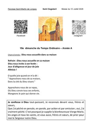 Messe Du 12 Juillet 2026 Soleil Des Nations