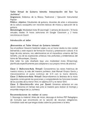 Curso En Línea De Guitarra Istmeña