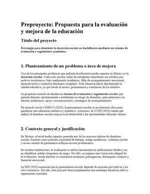 Preproyecto Evaluacion Y Mejora
