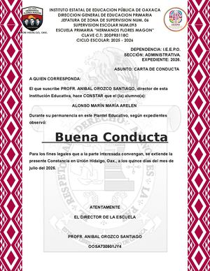 Cartas Buena Conducta