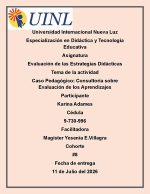 Arreglado Trabajo De Caso Pedagogico En Español Y Ingles
