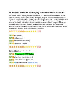 75 Trusted Websites For Buying Verified Upwork Accounts