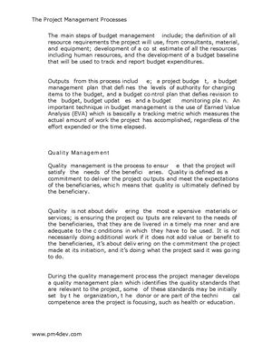 PM4DEV The Project Managment Processes Pages 5