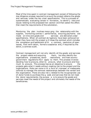 PM4DEV The Project Managment Processes Pages 9