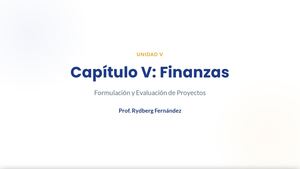 Capítulo V Finanzas