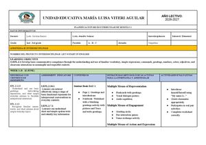 Planificación Modulo 1 (2nd 3rd Grade) Docx